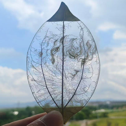 Anime Character Leaf paintings & Leaf carvings With Frame