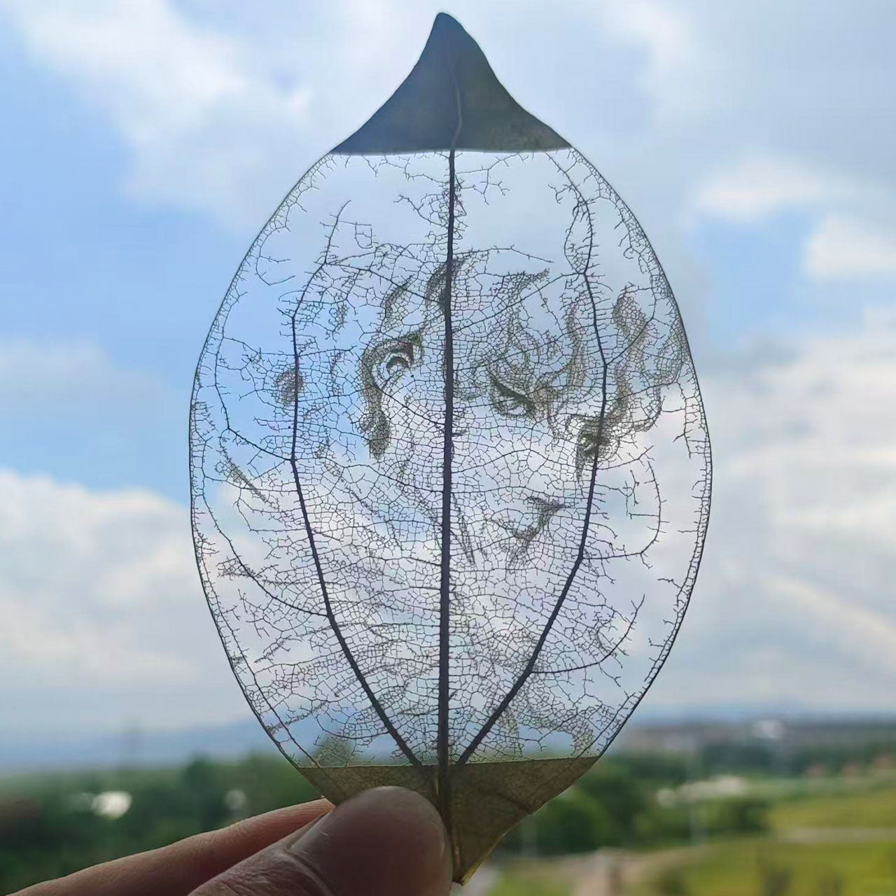 Anime Character Leaf paintings & Leaf carvings With Frame